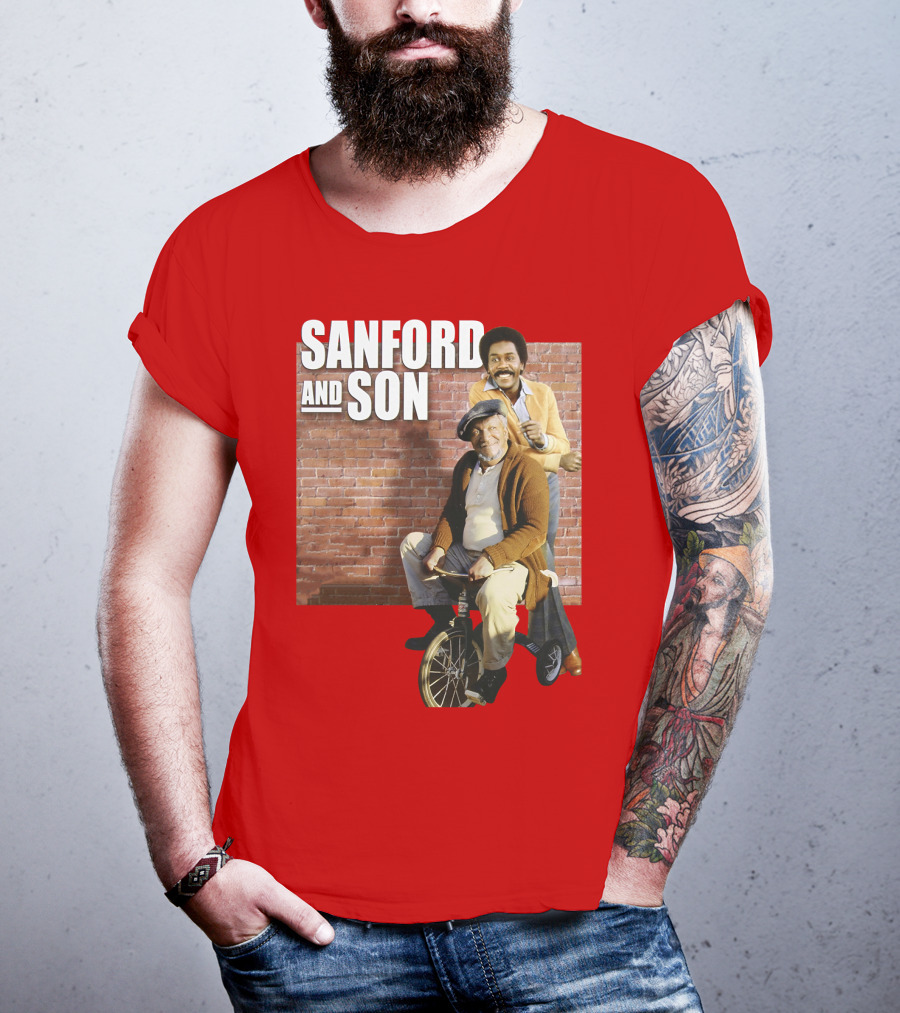 Sanford And Son Red Brick Wall Background T-Shirt
