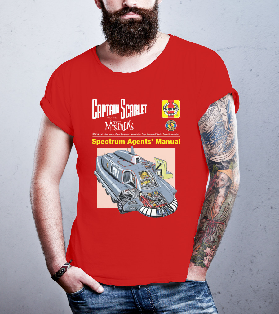 Captain Scarlet And The Mysterons Spectrum Agents' Manual SPV Haynes Cloudbase Spectrum World Security Vehicles T-Shirt