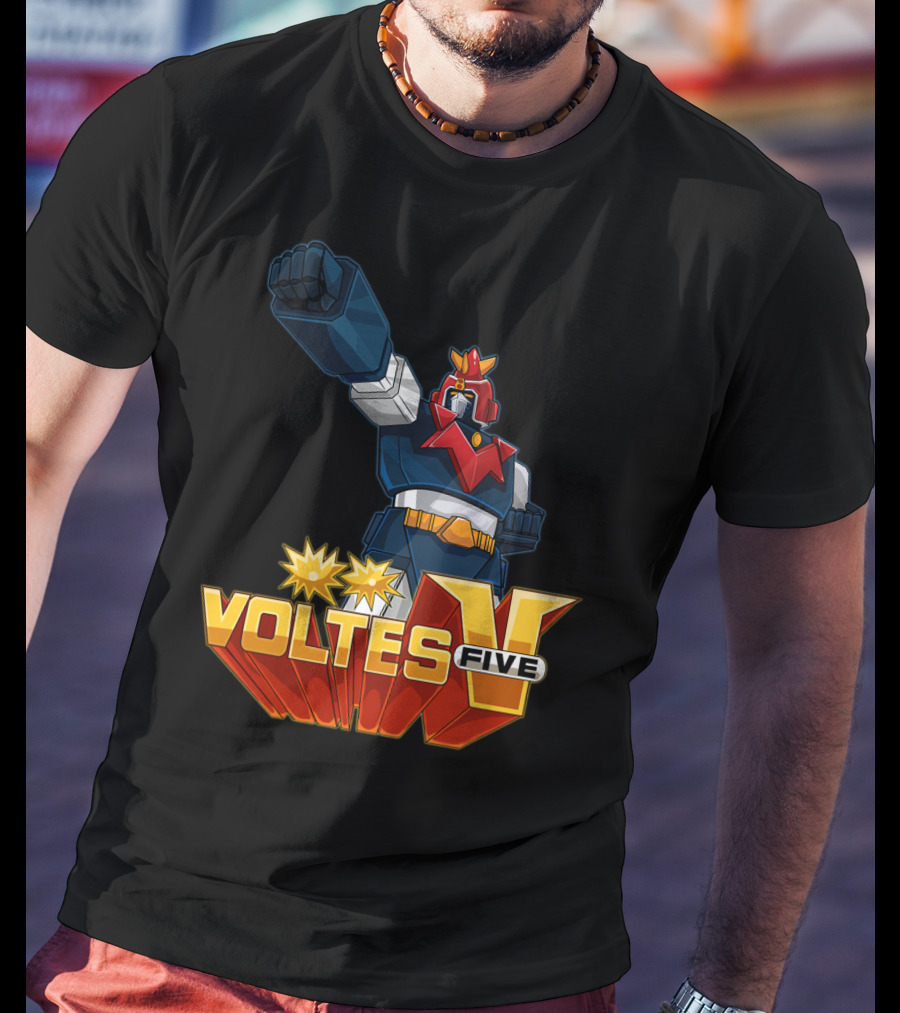 Voltes Five Robot Iconic Anime Character Fist Power Action T-Shirt