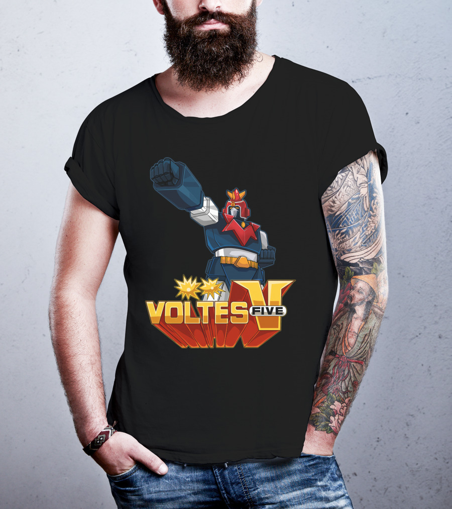 Voltes Five Robot Iconic Anime Character Fist Power Action T-Shirt