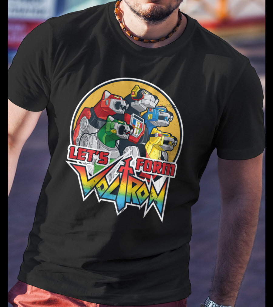 Let’s Form Voltron Lions Retro Iconic Team Assembly T-Shirt
