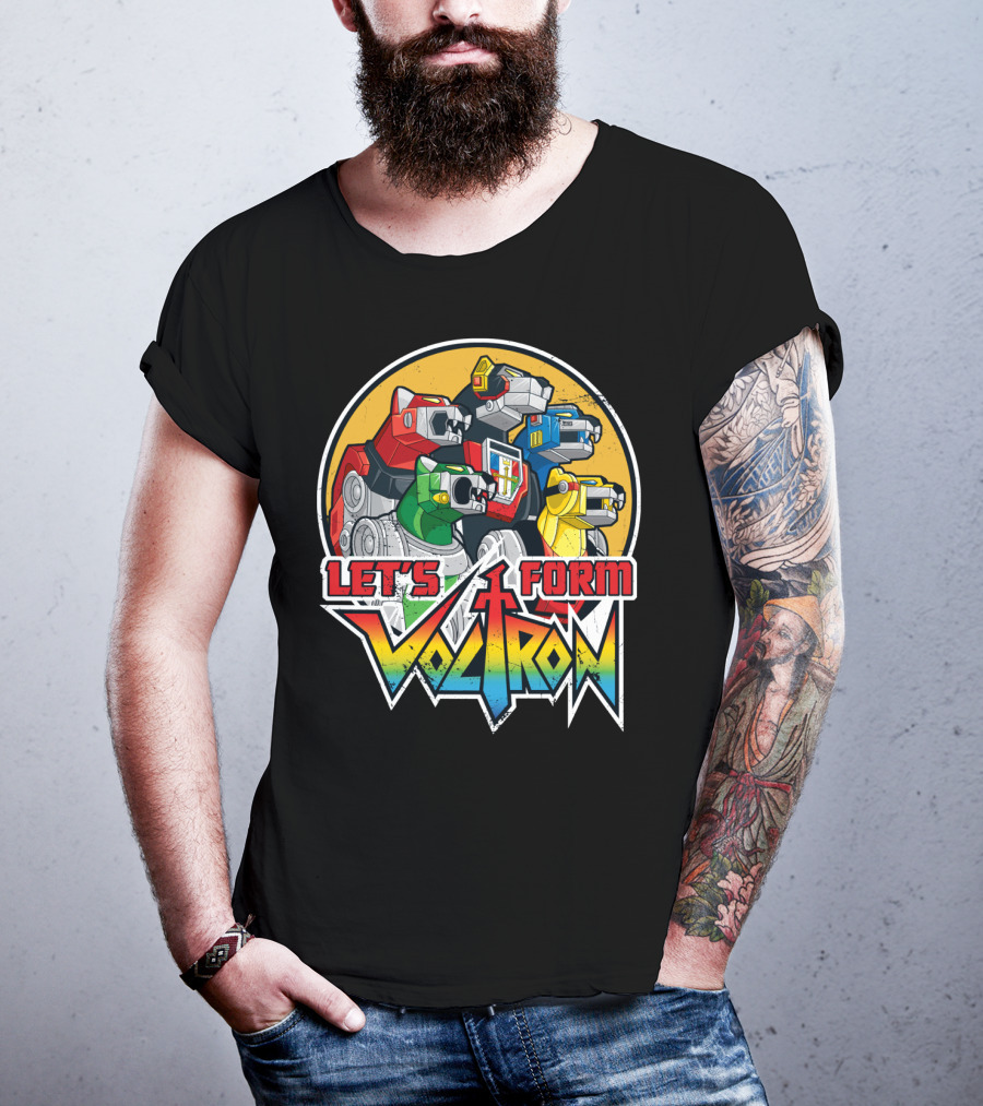 Let’s Form Voltron Lions Retro Iconic Team Assembly T-Shirt