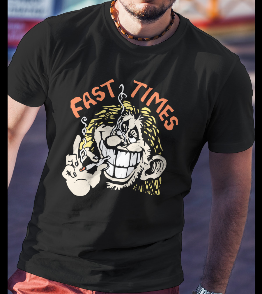 Fast Times Cheech And Chong Style Smoking Cartoon T-Shirt