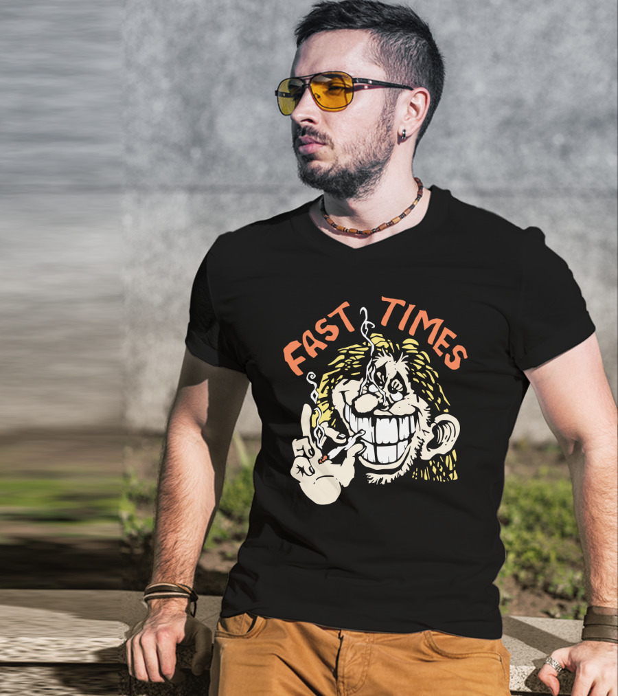 Fast Times Cheech And Chong Style Smoking Cartoon T-Shirt