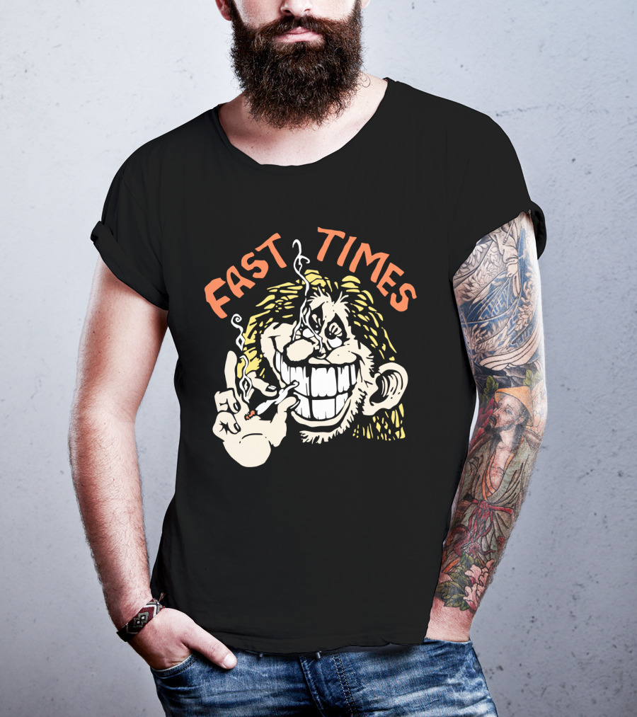 Fast Times Cheech And Chong Style Smoking Cartoon T-Shirt
