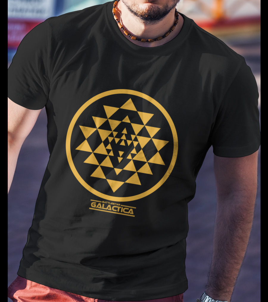Battlestar Galactica Gold Squadron Pyramid Emblem T-Shirt