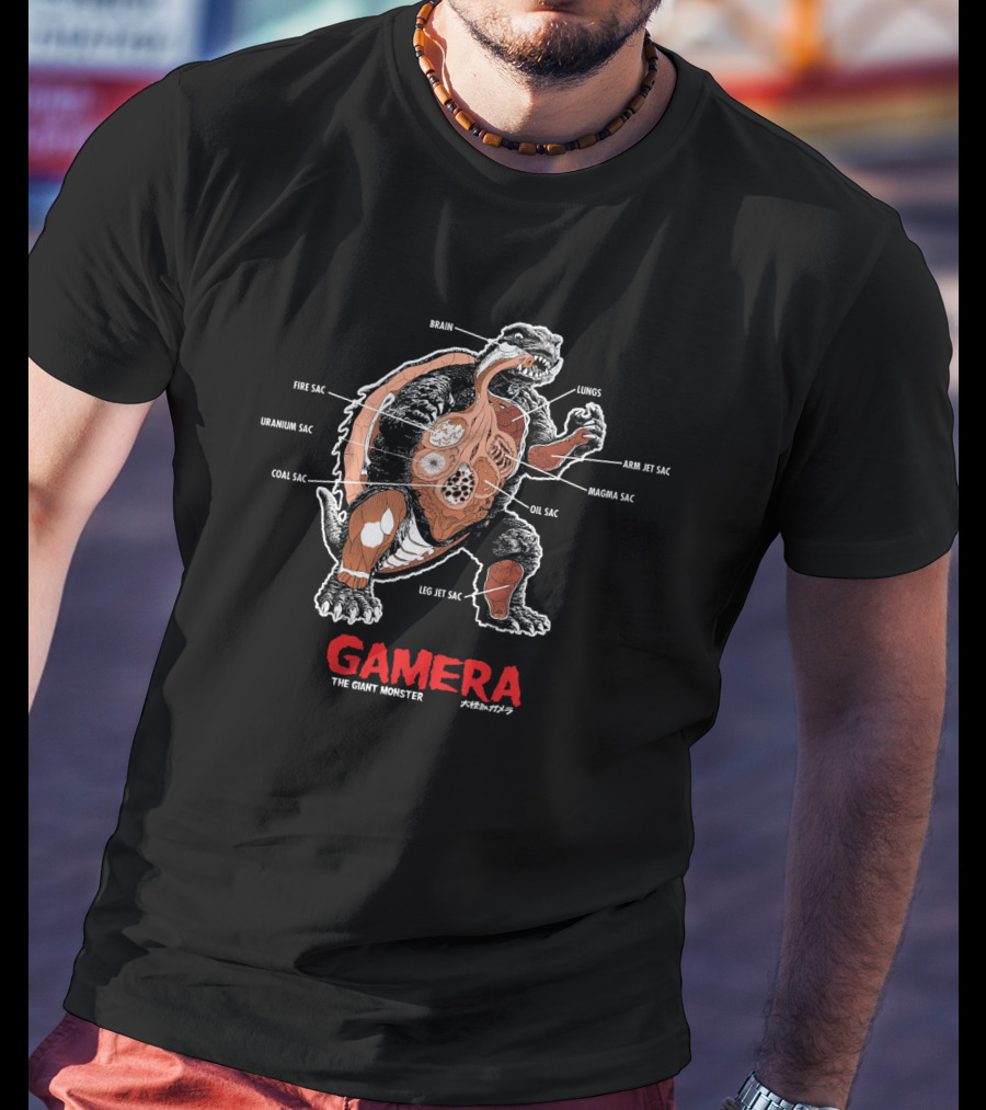 Gamera The Giant Monster Anatomy Detail Brain Lungs Magma Sac Uranium Sac T-Shirt