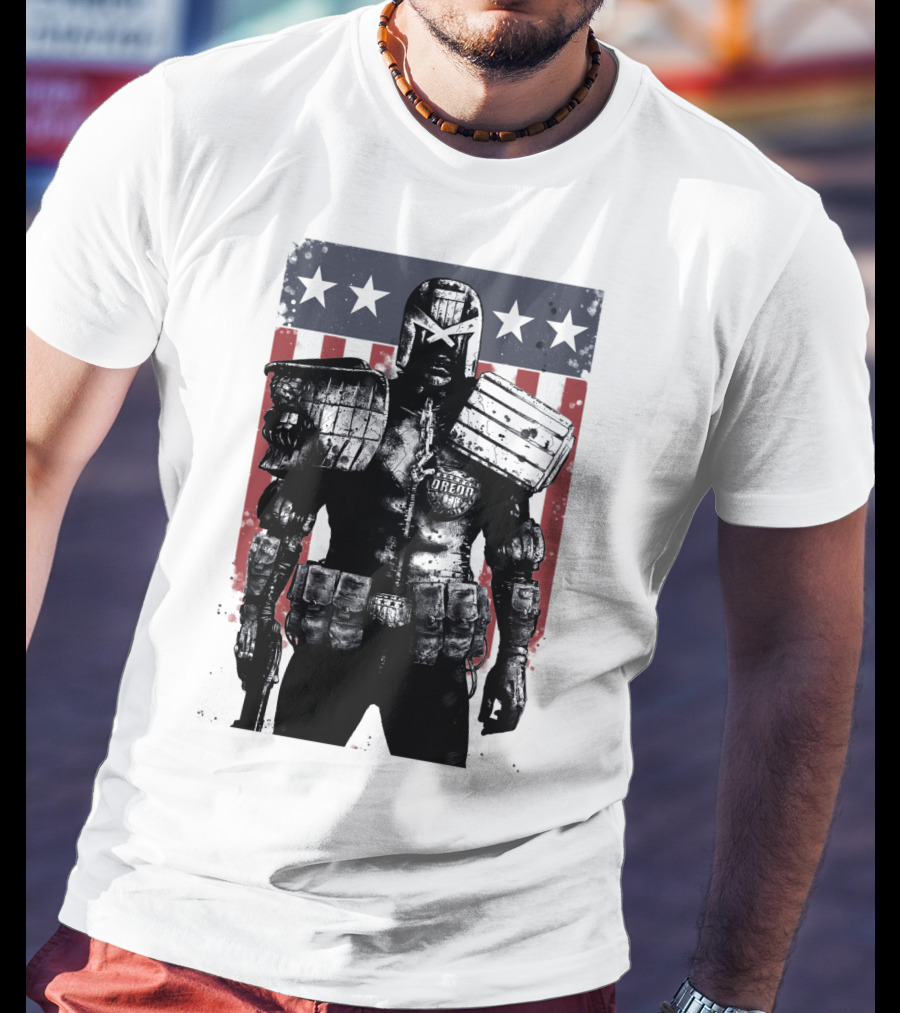 Judge Dredd Judgement Day Stars And Stripes Comic Hero T-Shirt