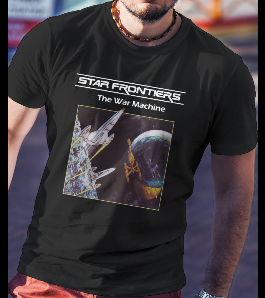 Star Frontiers The War Machine Spaceship Battle Scene T-Shirt
