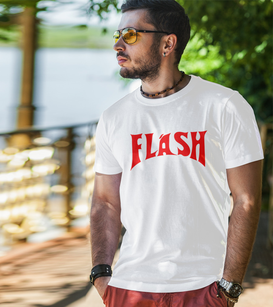 Flash Gordon Retro Style Typography Red T-Shirt
