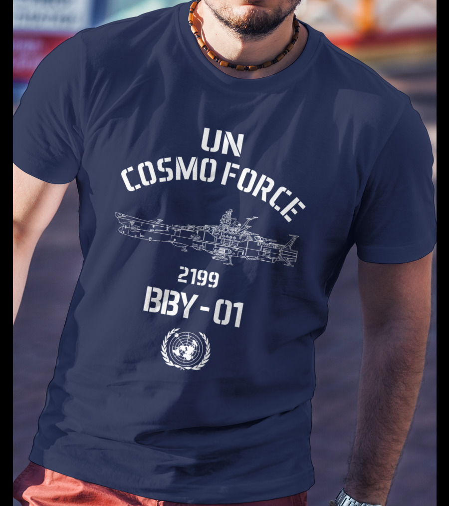 UN Cosmo Force 2199 BBY-01 Spaceship Blueprint T-Shirt