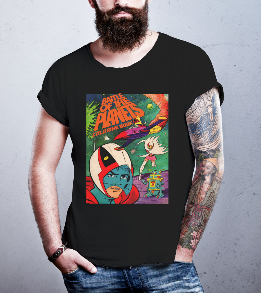 Battle Of The Planets Coloring Book Space Adventure Galaxy Team 7 Robot T-Shirt