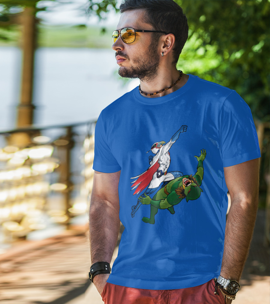 Science Ninja Team Gatchaman Battle Of The Planets Dynamic Heroic Battle Scene T-Shirt