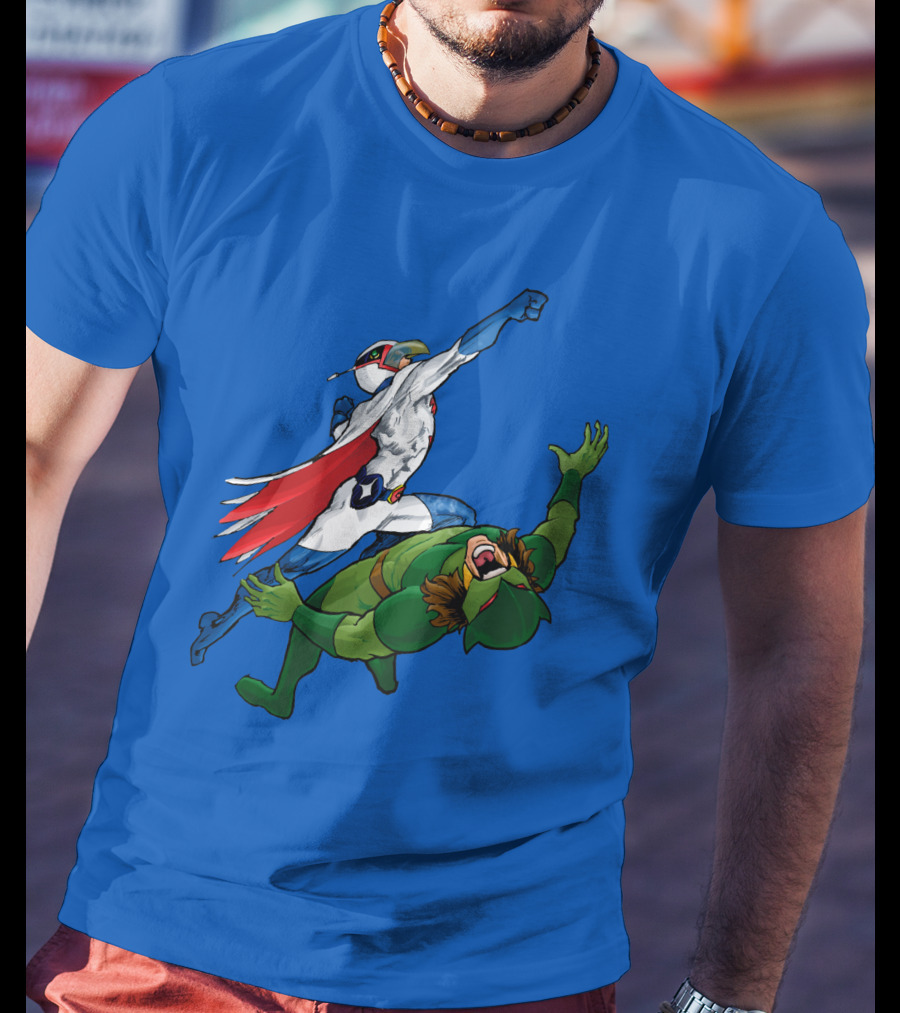 Science Ninja Team Gatchaman Battle Of The Planets Dynamic Heroic Battle Scene T-Shirt