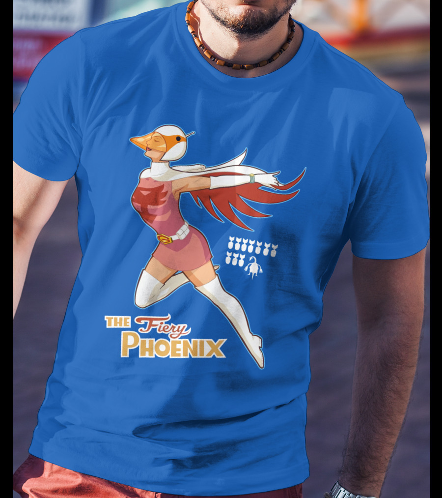The Fiery Phoenix Winged Hero Vintage Flight T-Shirt