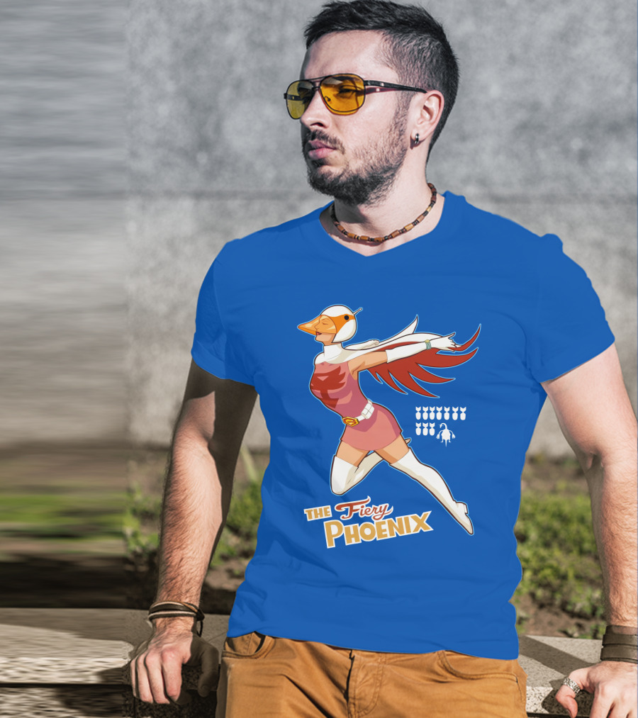 The Fiery Phoenix Winged Hero Vintage Flight T-Shirt