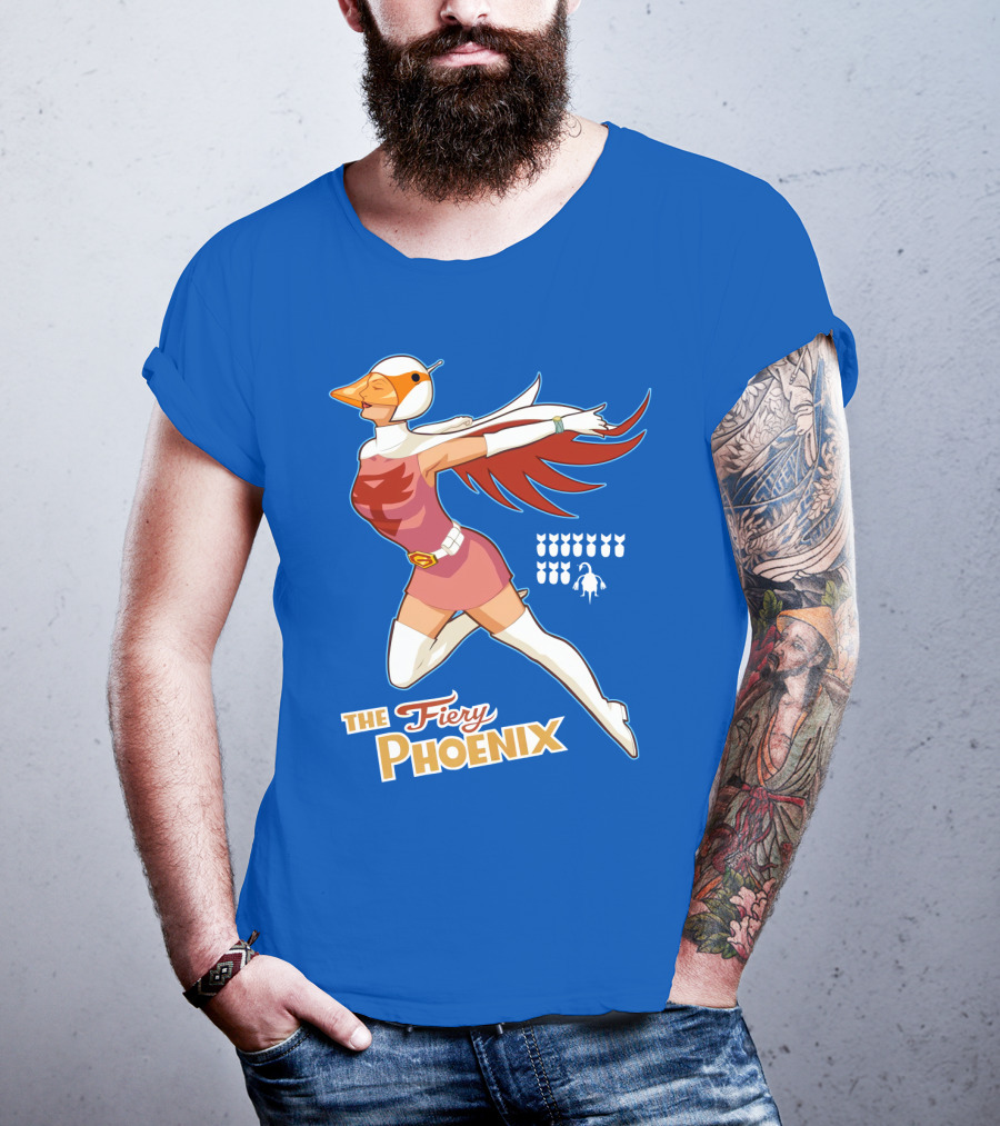 The Fiery Phoenix Winged Hero Vintage Flight T-Shirt