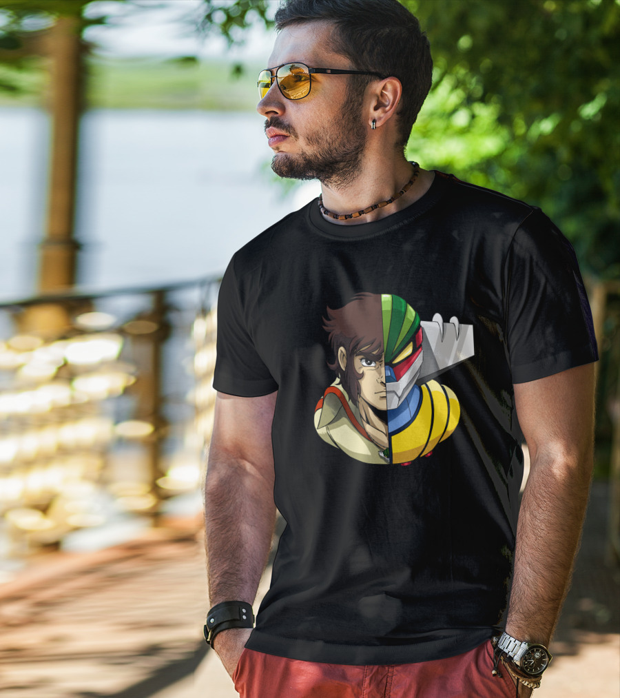 Hiroshi Shiba And Jeeg Robot Anime Fusion T-Shirt
