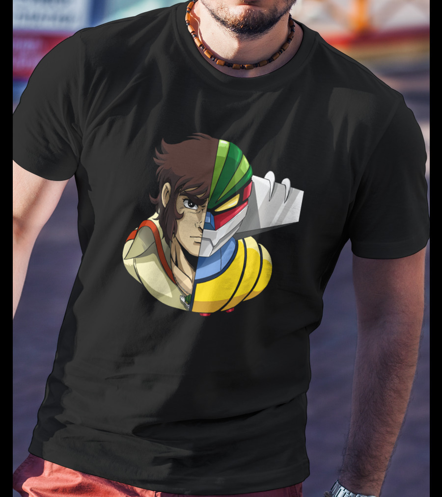 Hiroshi Shiba And Jeeg Robot Anime Fusion T-Shirt