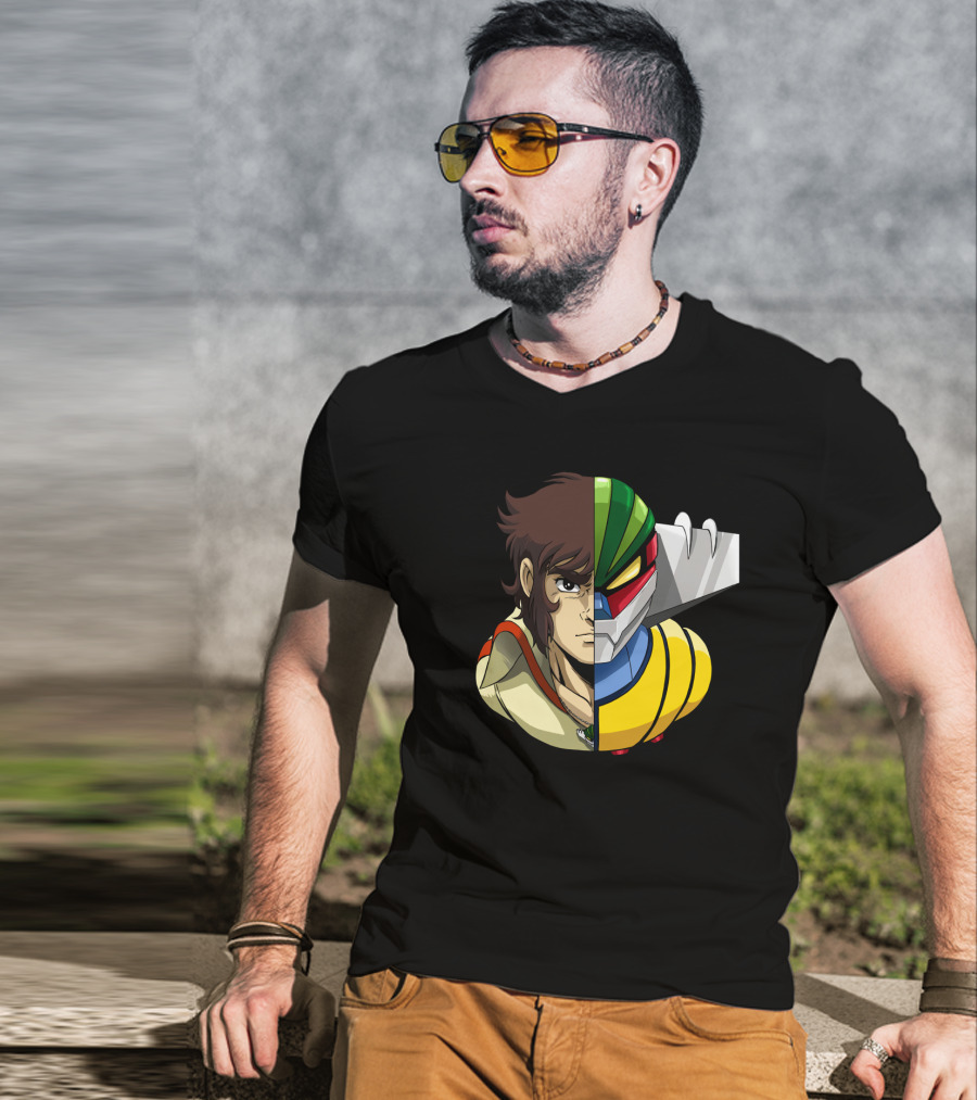 Hiroshi Shiba And Jeeg Robot Anime Fusion T-Shirt