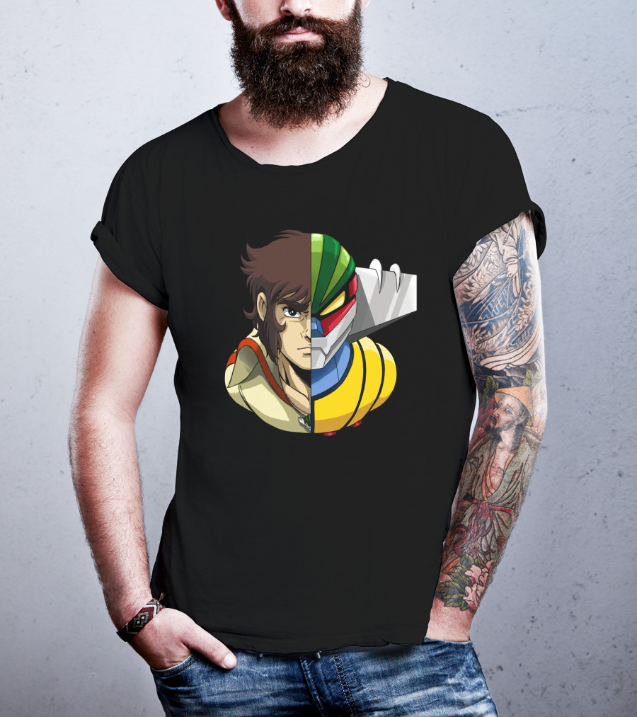 Hiroshi Shiba And Jeeg Robot Anime Fusion T-Shirt