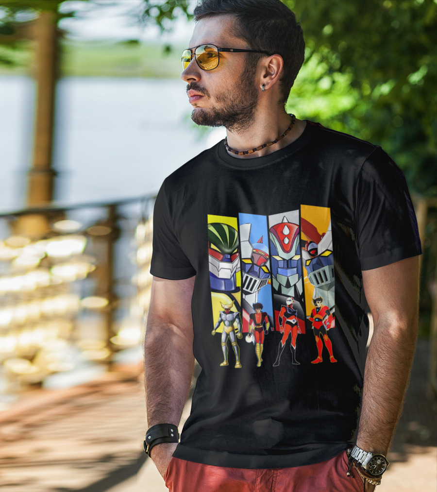 Jeeg Mazinga Mazinger Goldrake Grendizer Robot Heroes Ensemble T-Shirt
