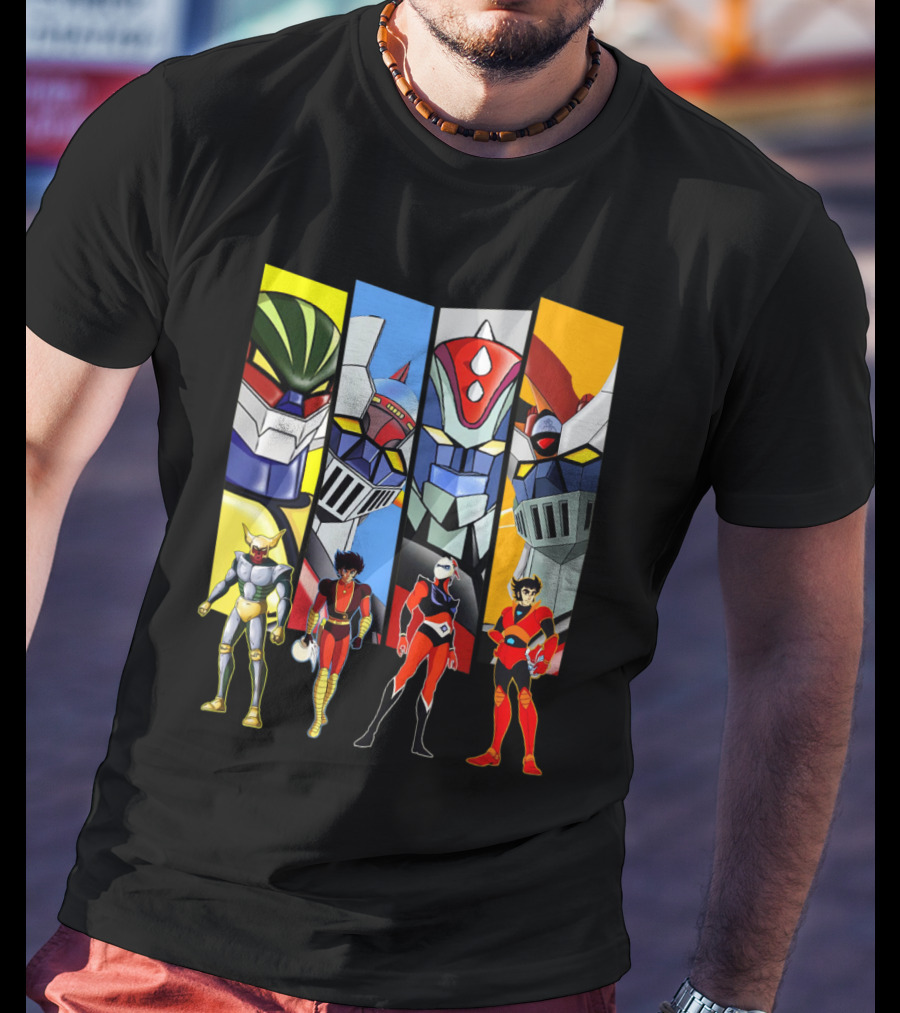 Jeeg Mazinga Mazinger Goldrake Grendizer Robot Heroes Ensemble T-Shirt