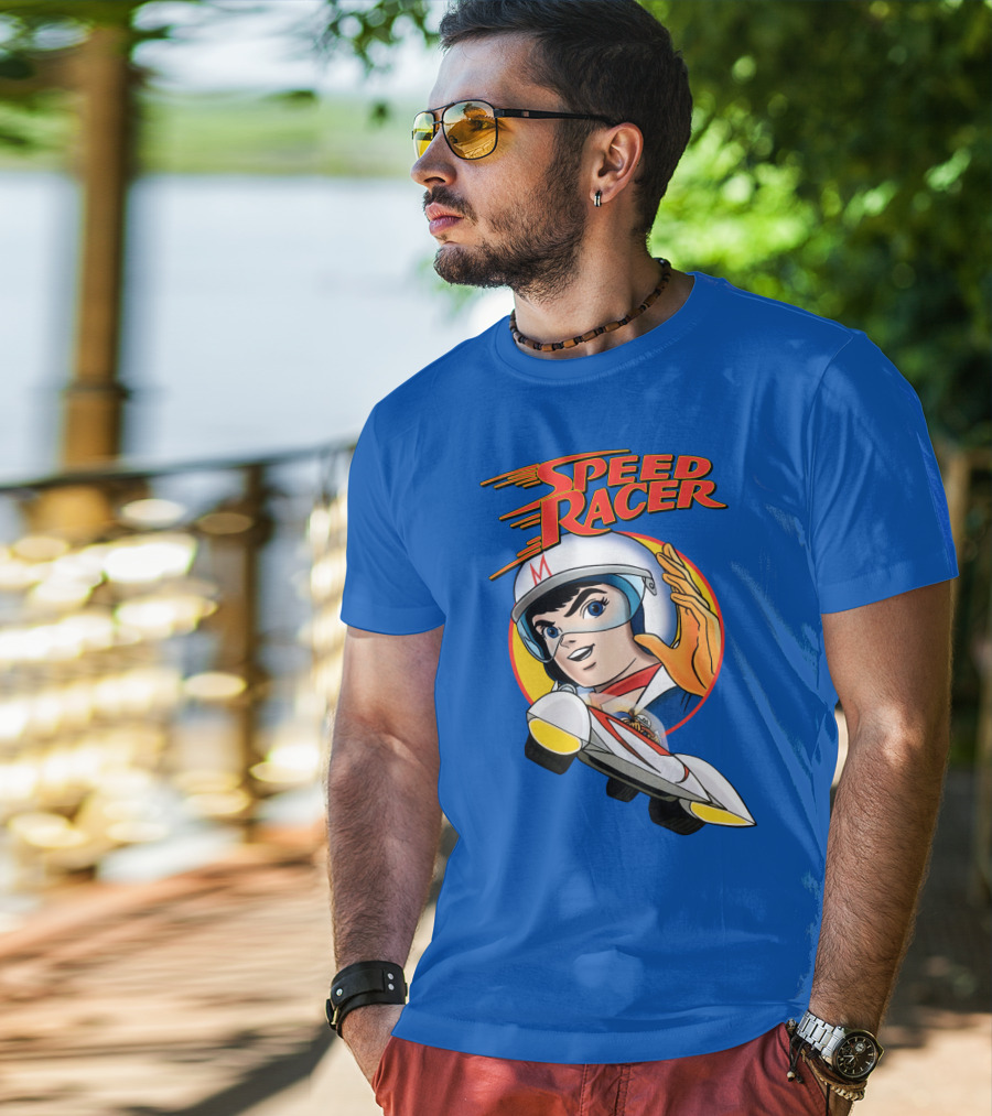 Speed Racer Character With Helmet And Car T-Shirt