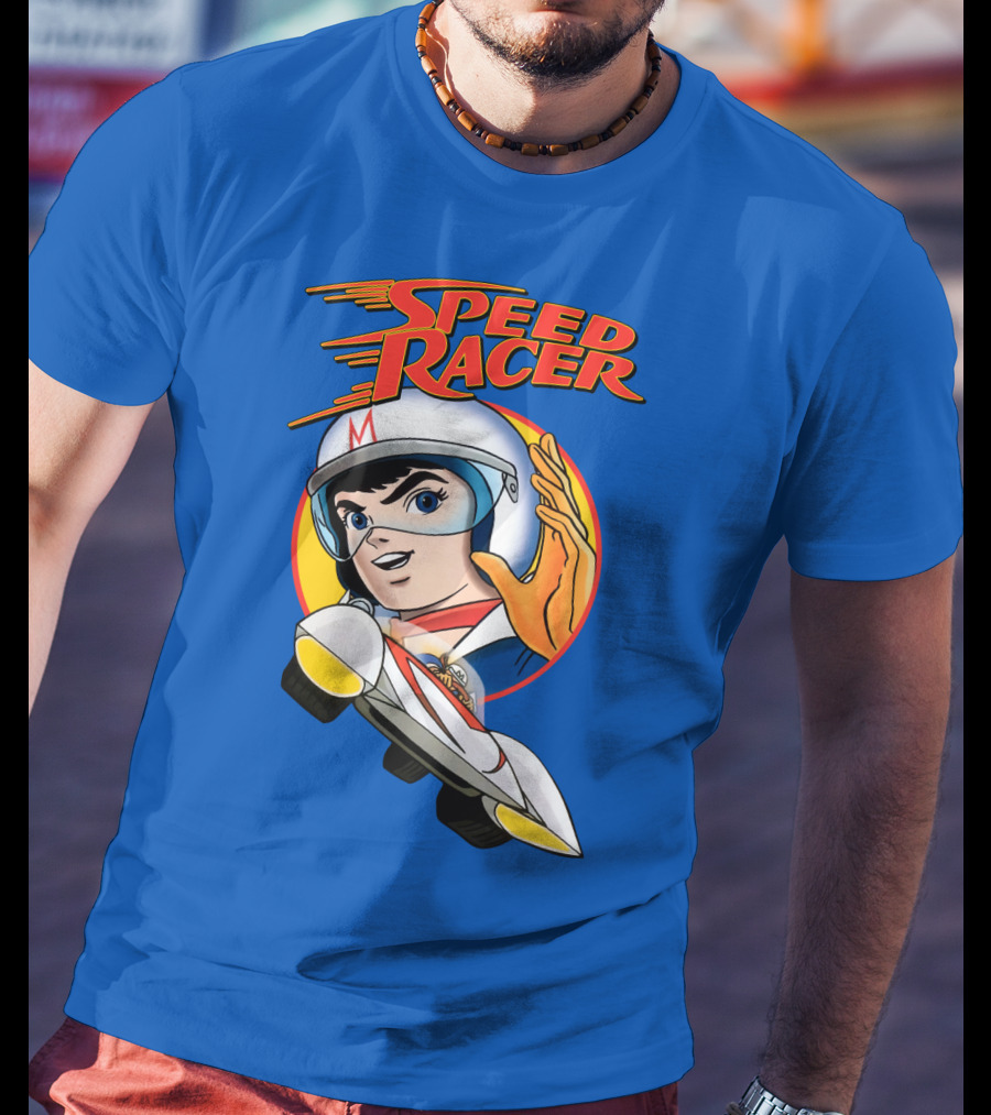 Speed Racer Character With Helmet And Car T-Shirt