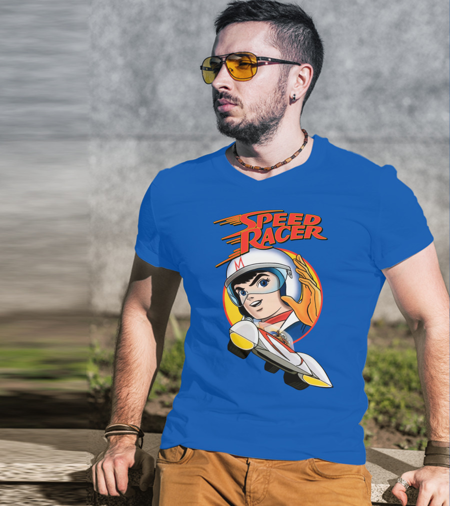 Speed Racer Character With Helmet And Car T-Shirt