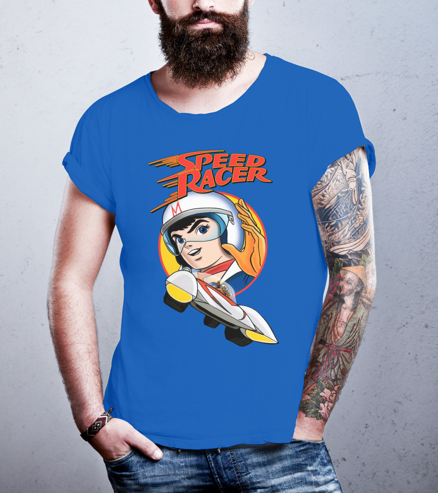 Speed Racer Character With Helmet And Car T-Shirt