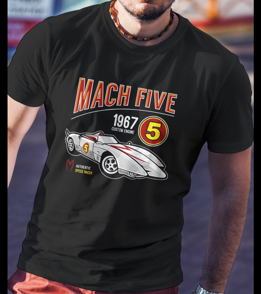 Mach Five 1967 Custom Engine Authentic Speed Racer T-Shirt
