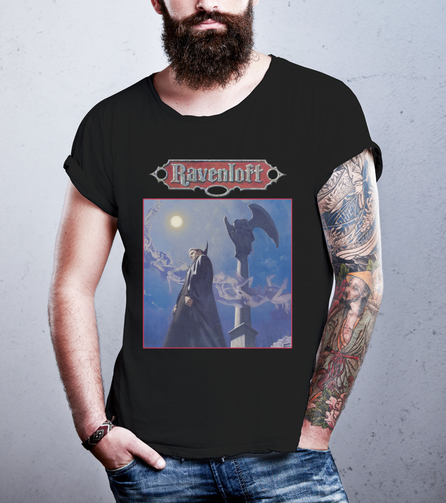 Ravenloft Dungeons And Dragons Vampire Castle Full Moon Gothic T-Shirt