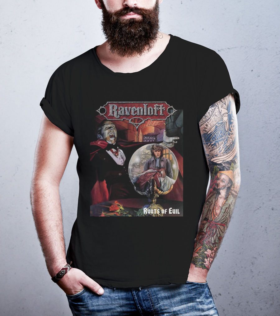 Ravenloft Roots Of Evil Vampire And Crystal Ball Fantasy T-Shirt
