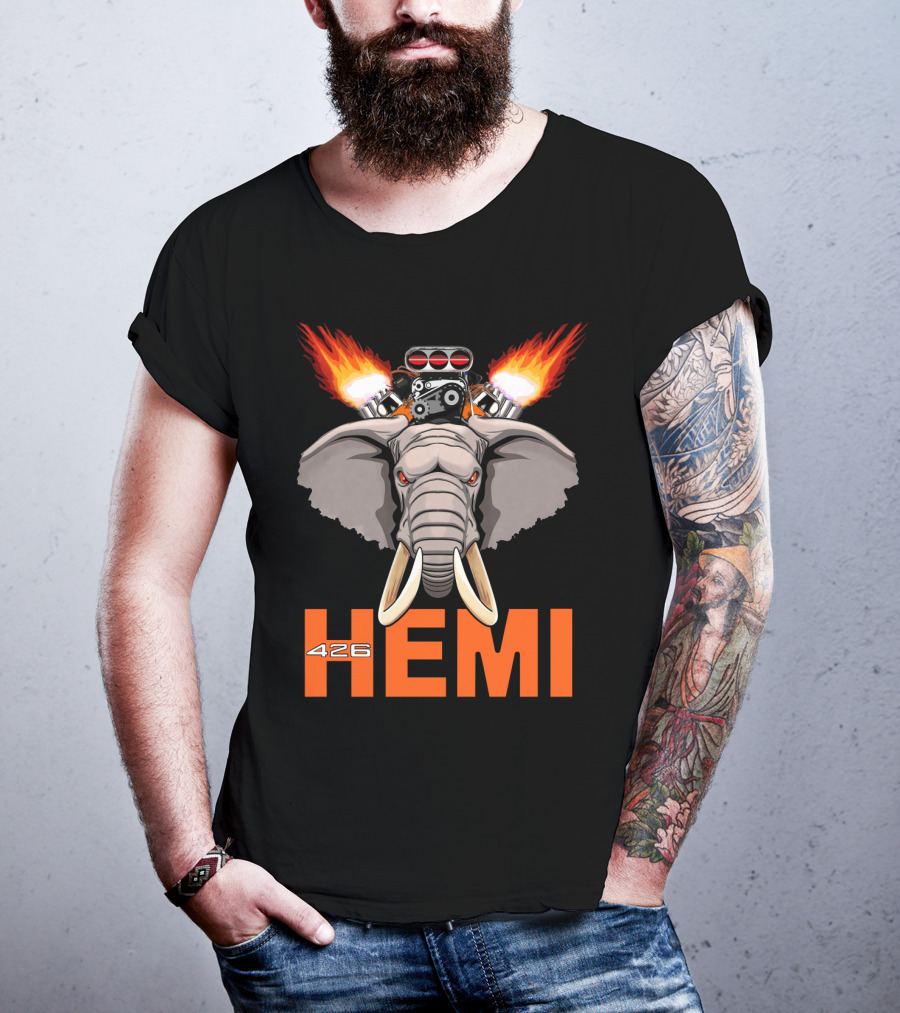 Mopar 426 Hemi Elephant Engine Power Burst T-Shirt