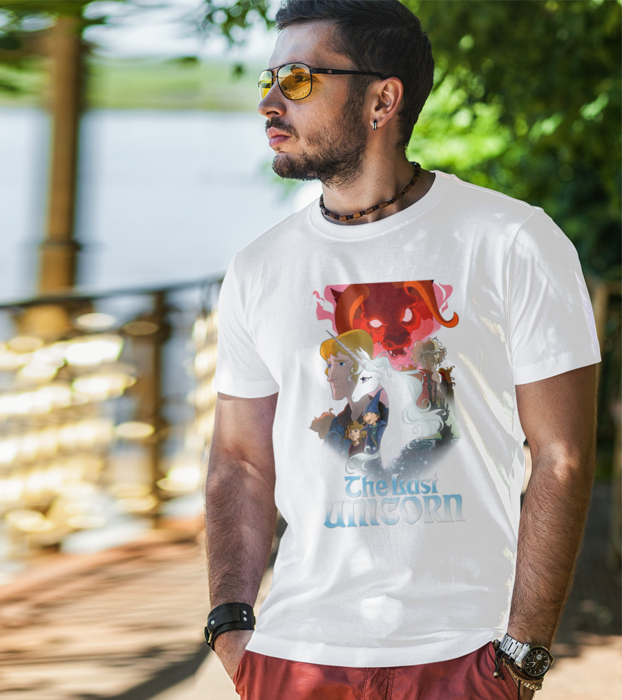 The Last Unicorn Animated Fantasy Characters And Red Bull Face T-Shirt