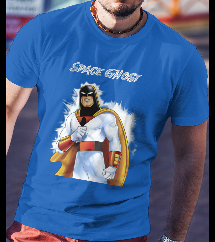 Space Ghost Classic Character With Dynamic Pose And Iconic Heroic T-Shirt