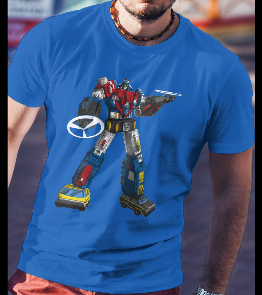 Voltron Vehicle Force Robot Giant Mecha With Cars And Helicopter Wheels T-Shirt