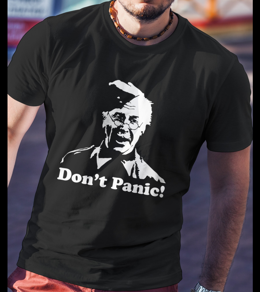 Dad's Army Don't Panic Classic White Text Vintage Character T-Shirt