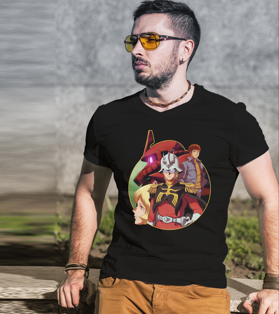 Mobile Suit Gundam The Origin Char Aznable And Amuro Ray Anime Characters T-Shirt