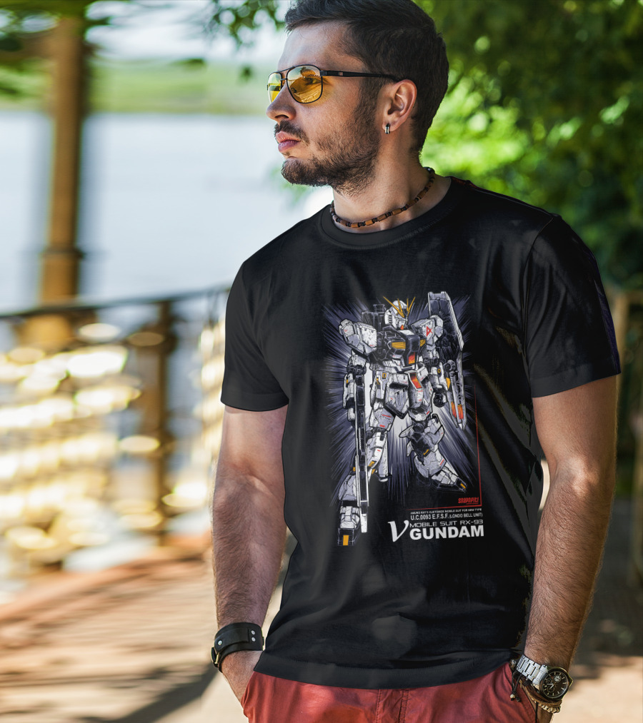 V Gundam Mobile Suit RX-93 Amuro Ray Customize U.C. 0093 E.F.S.F. Londo Bell Unit T-Shirt