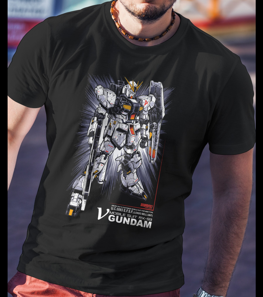 V Gundam Mobile Suit RX-93 Amuro Ray Customize U.C. 0093 E.F.S.F. Londo Bell Unit T-Shirt