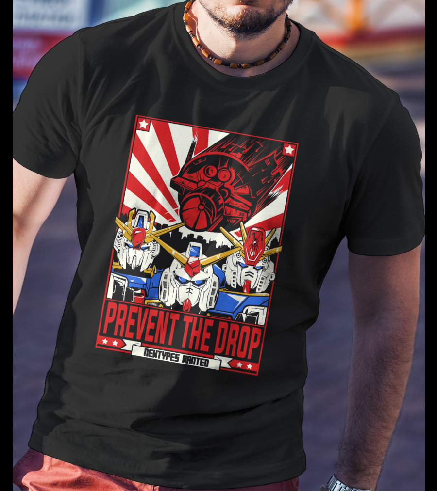 Prevent The Drop Newtypes Wanted Gundam Collaboration T-Shirt