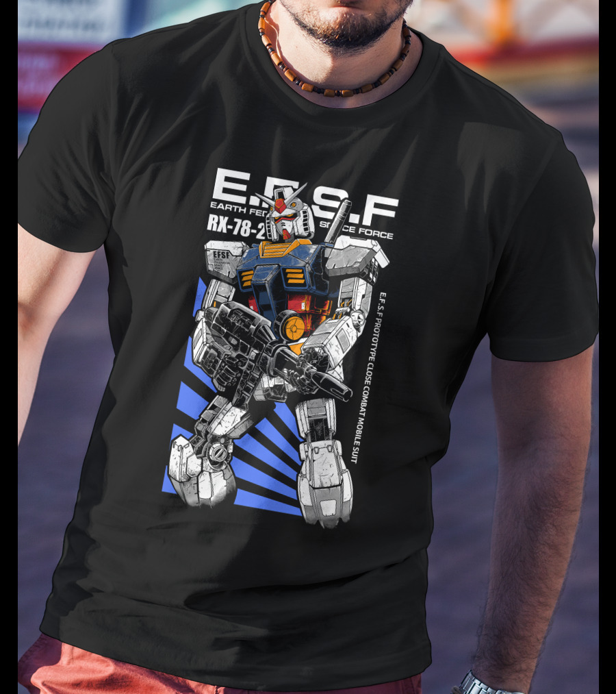 E.F.S.F Earth Federation Space Force RX-78-2 Prototype Close Combat Mobile Suit T-Shirt
