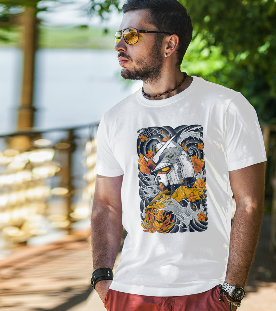 RX-78-2 Gundam Floral Waves T-Shirt