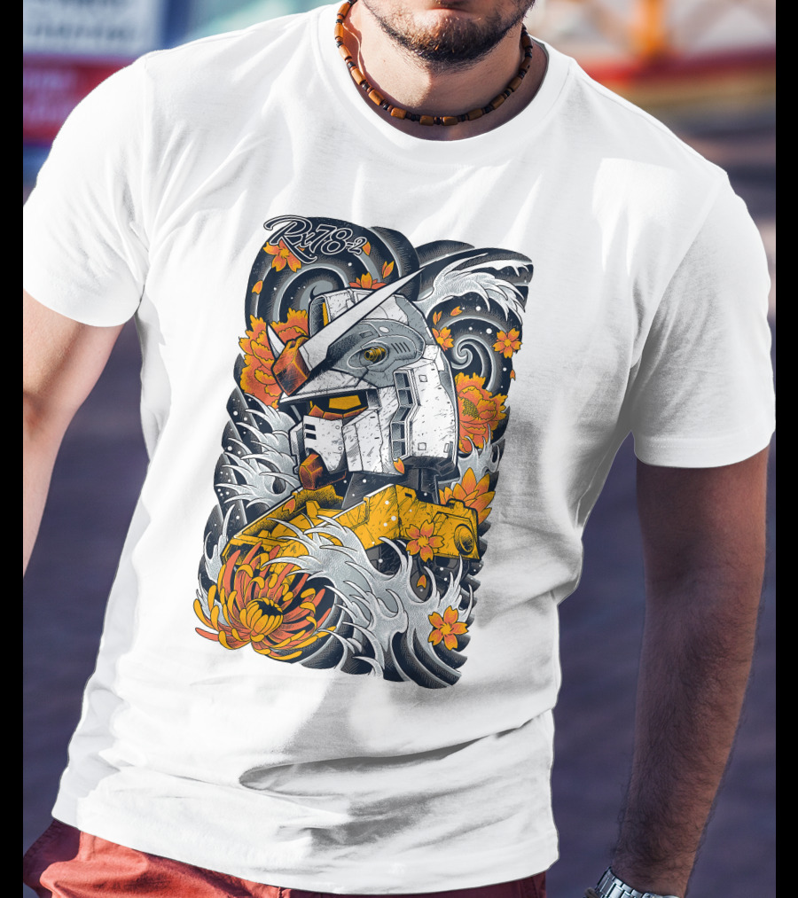 RX-78-2 Gundam Floral Waves T-Shirt