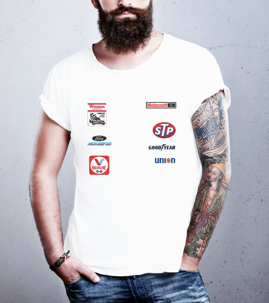 Stroker Ace White Uniform Winston Cup Series Motorcraft Ford Motorsport STP Goodyear Union 76 Valvoline T-Shirt