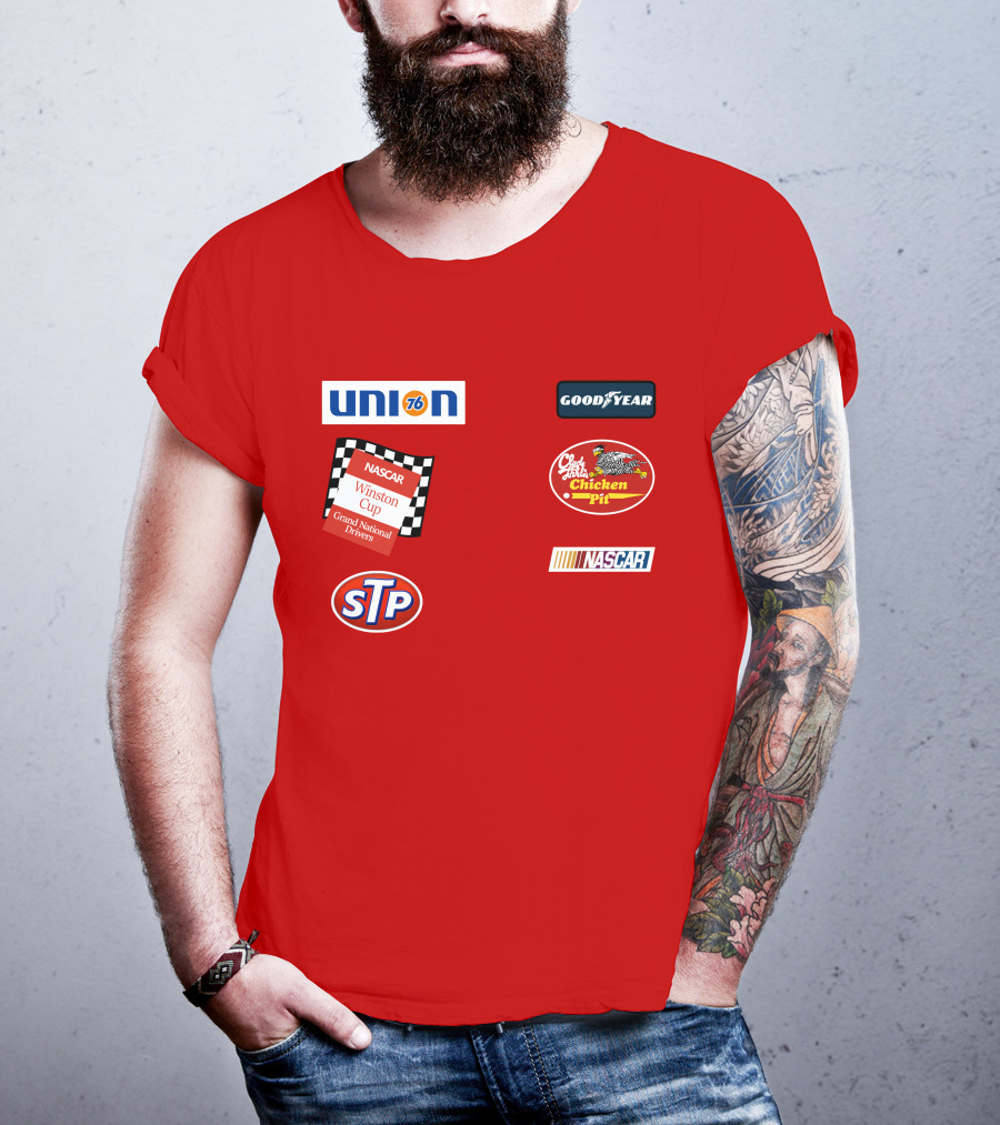 Stroker Ace Red Suit Winston Cup NASCAR Grand National Drivers Goodyear Union 76 Chicken Pit STP T-Shirt