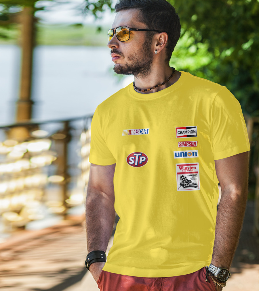 NASCAR STP Champion Simpson Union 76 Winston Cup Series Yellow Suit T-Shirt