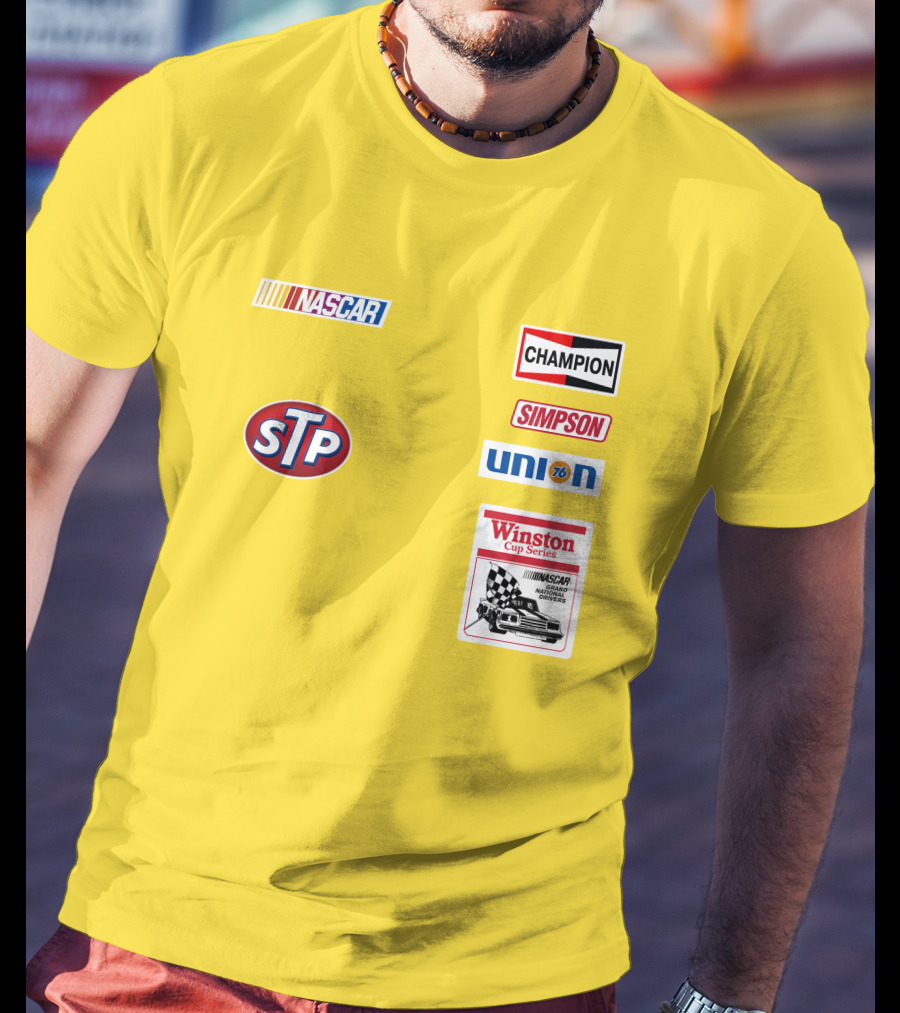 NASCAR STP Champion Simpson Union 76 Winston Cup Series Yellow Suit T-Shirt